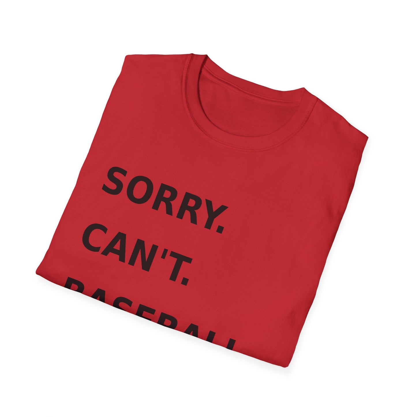 Sorry Can't Baseball Black Font