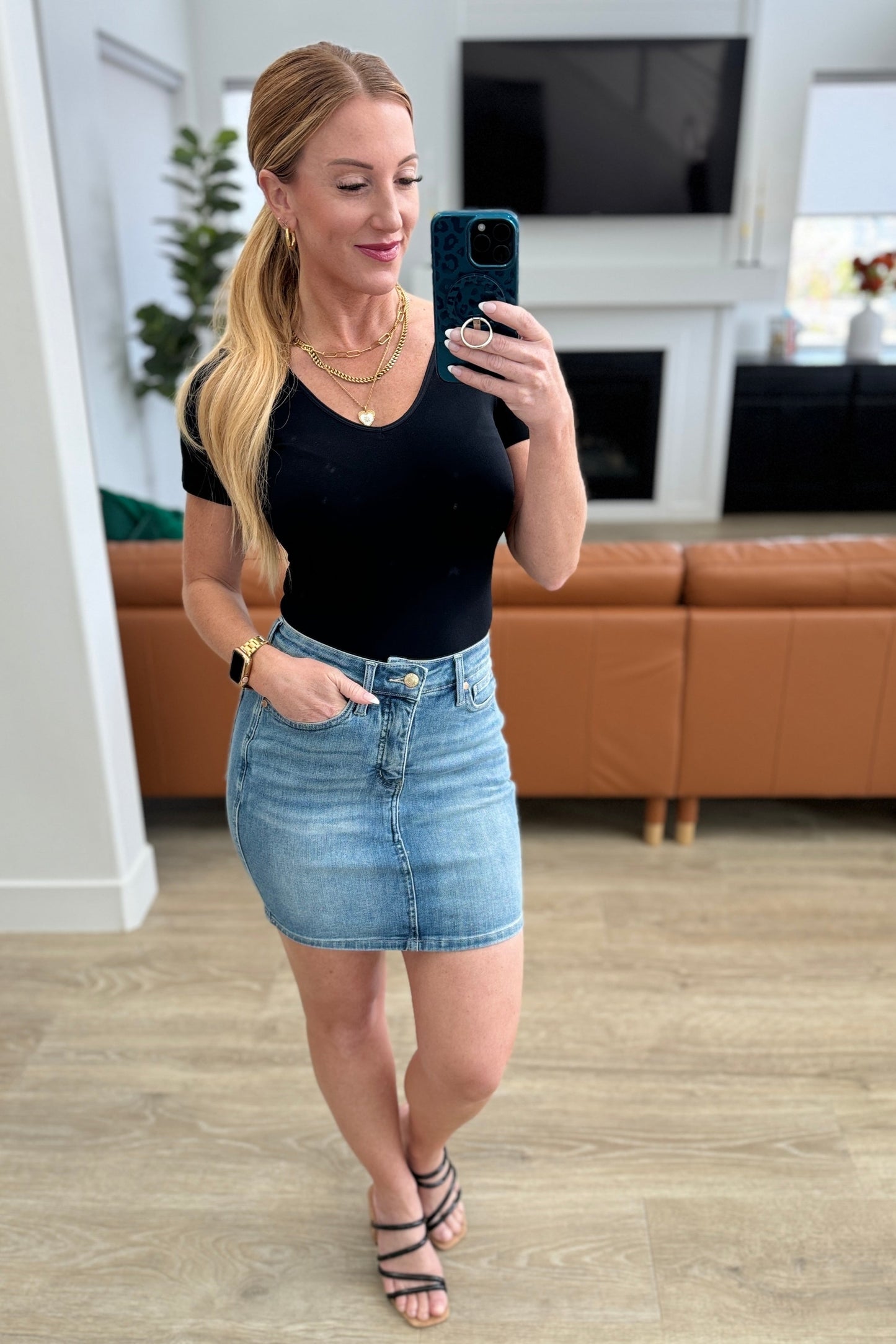 Judy Blue Tummy Control High Rise Skirt