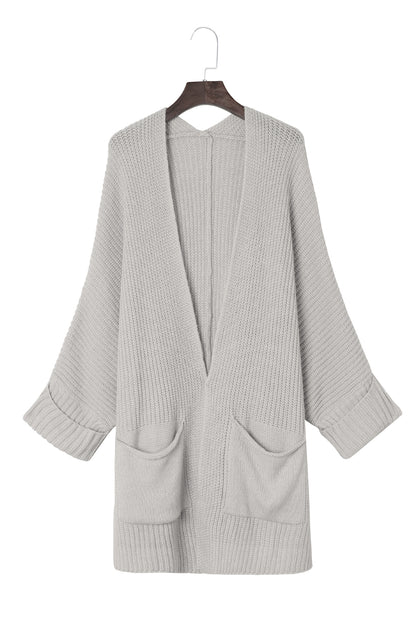 Batwing Pocket Oversized Cable Knit Cardigan