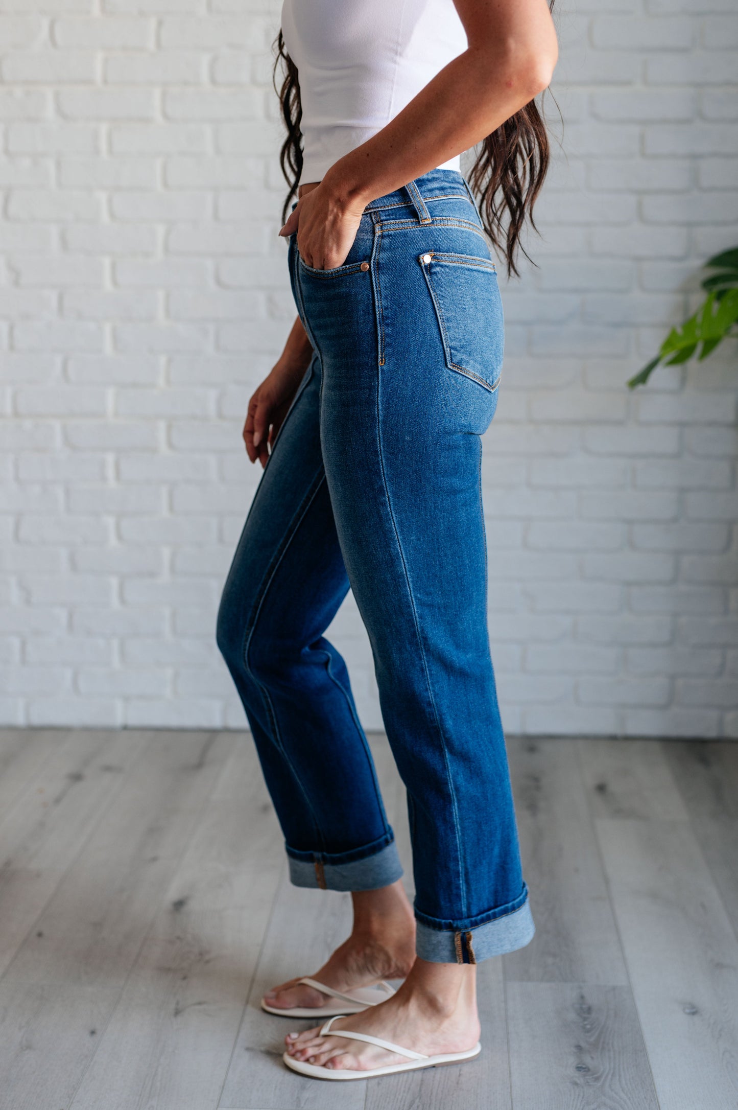 Judy Blue High Rise Center Seam Straight Jeans