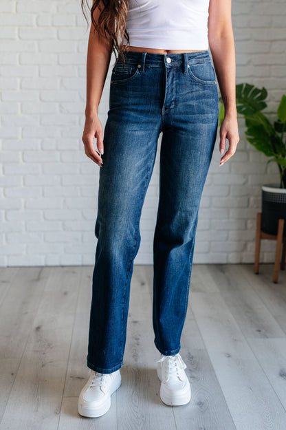 Judy Blue Mid Rise Tummy Control Classic Straight Jeans