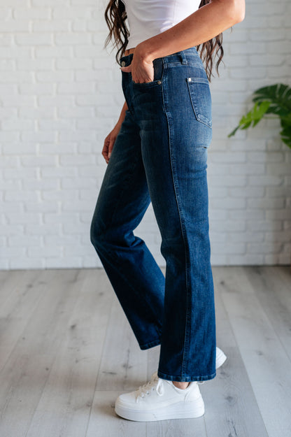 Judy Blue Mid Rise Tummy Control Classic Straight Jeans