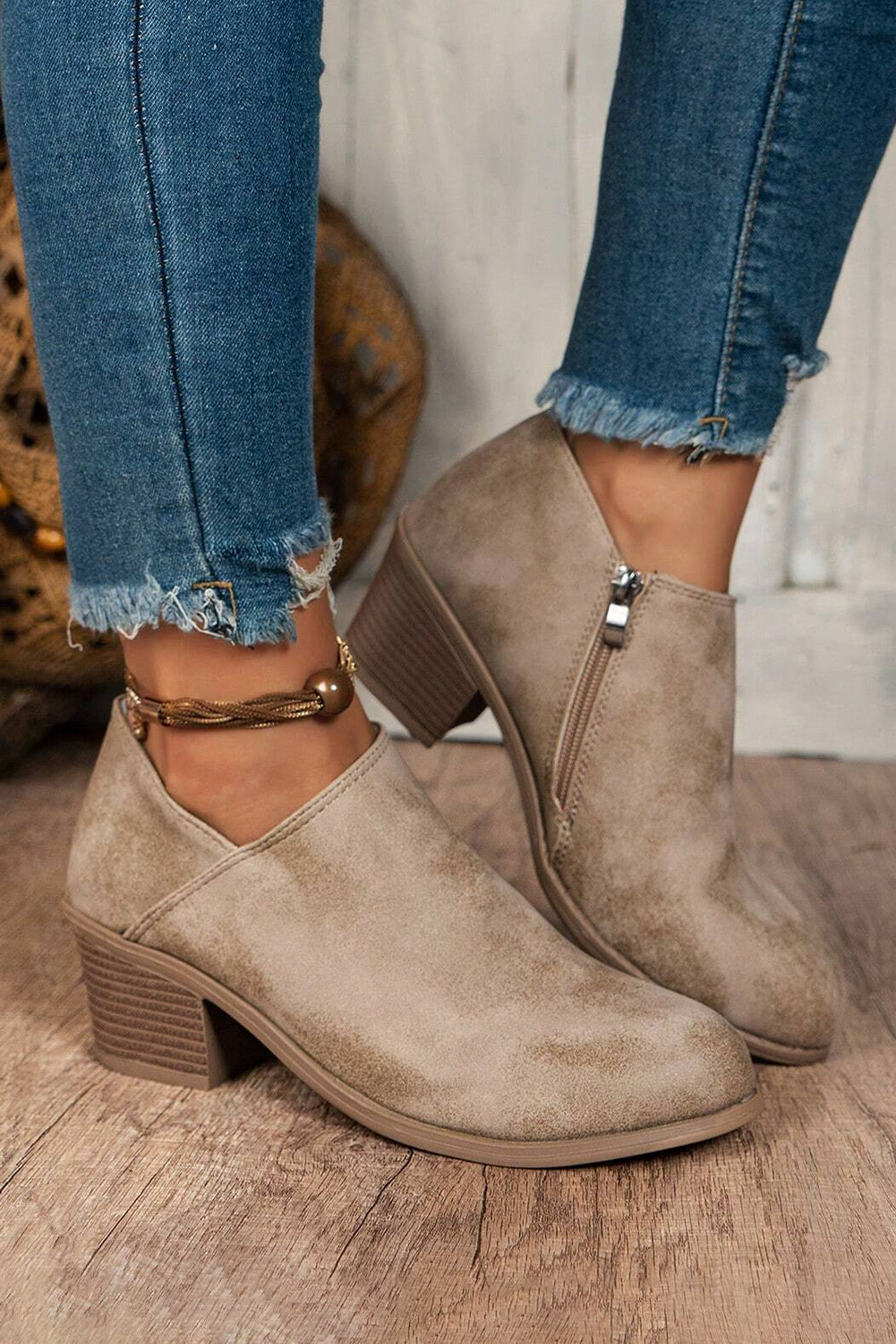 Suede Ankle Booties