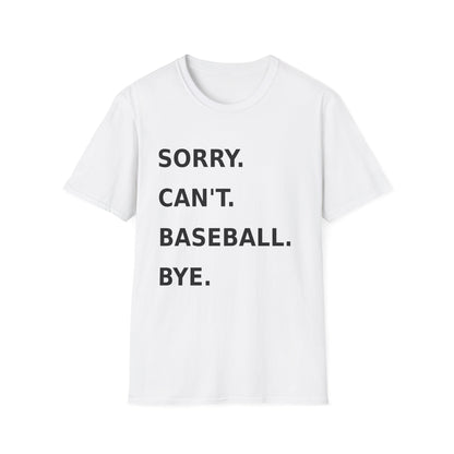 Sorry Can't Baseball Black Font