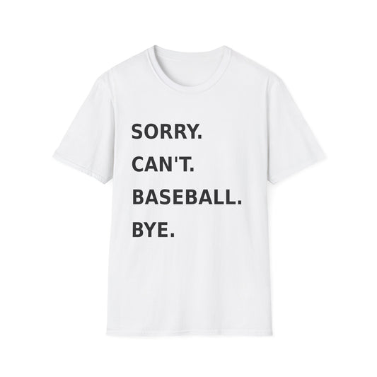 Sorry Can't Baseball Black Font