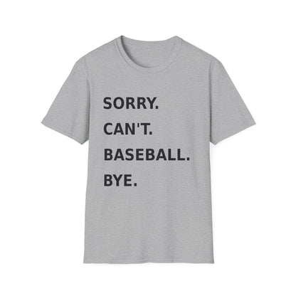 Sorry Can't Baseball Black Font