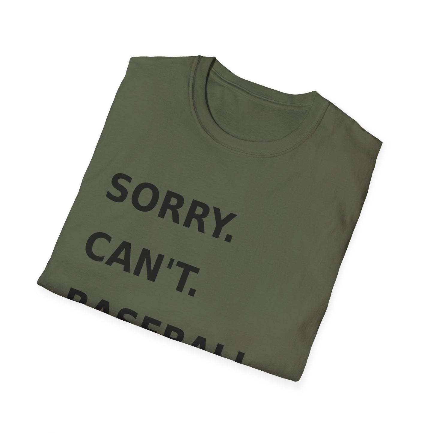 Sorry Can't Baseball Black Font
