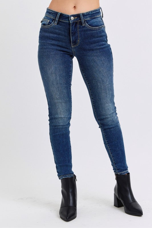 Judy Blue Mid-Rise Waist Skinny Jeans with Thermal Lining