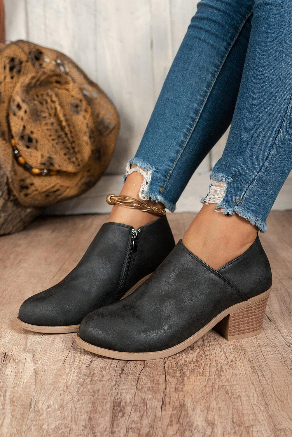 Suede Ankle Booties