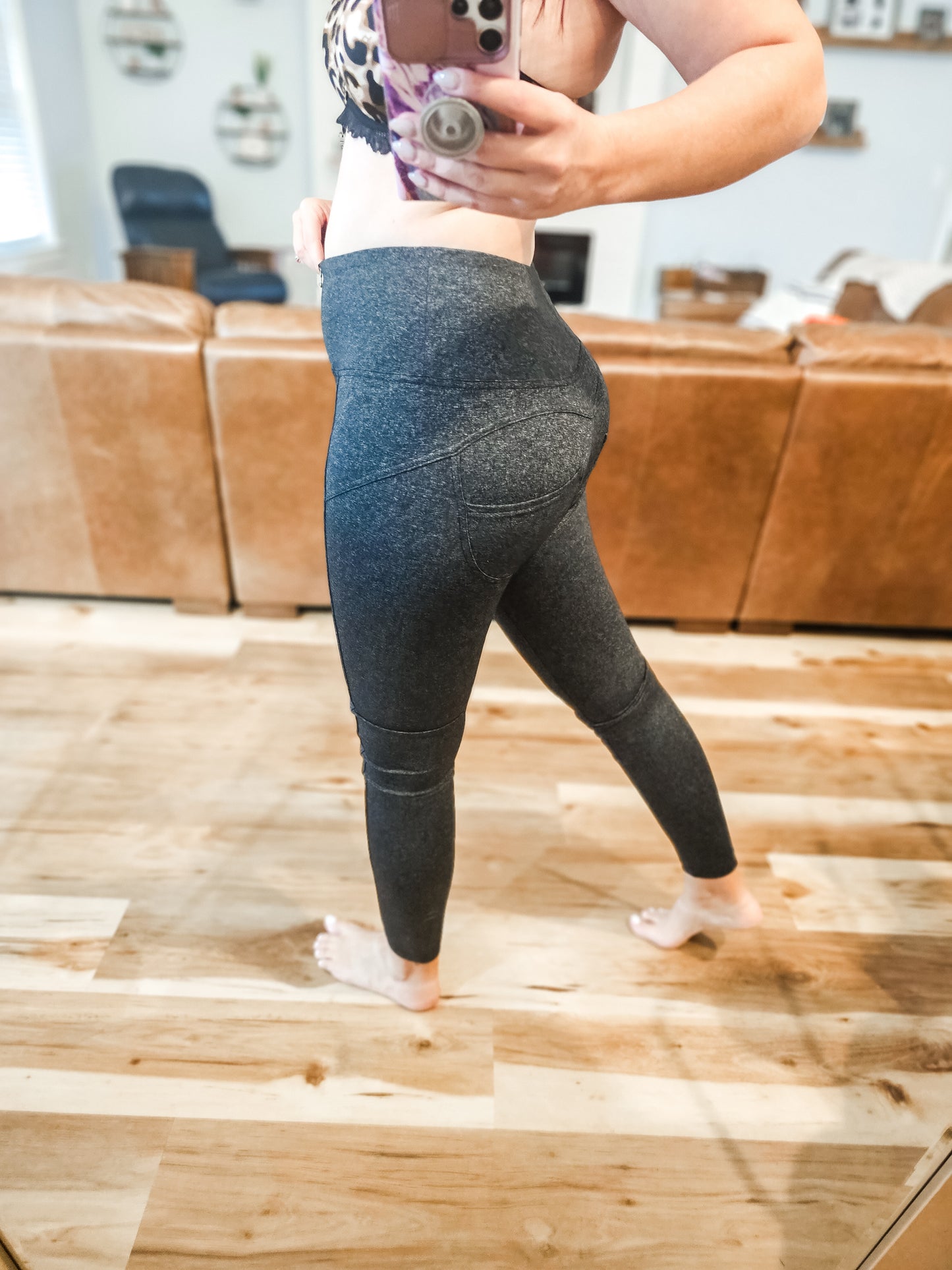 Charcoal Zipper Leggings