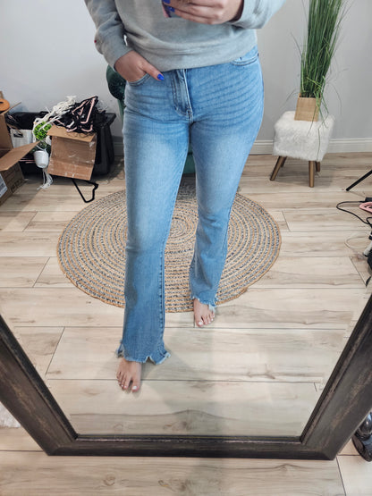 Frayed Hem Bootcut Jeans