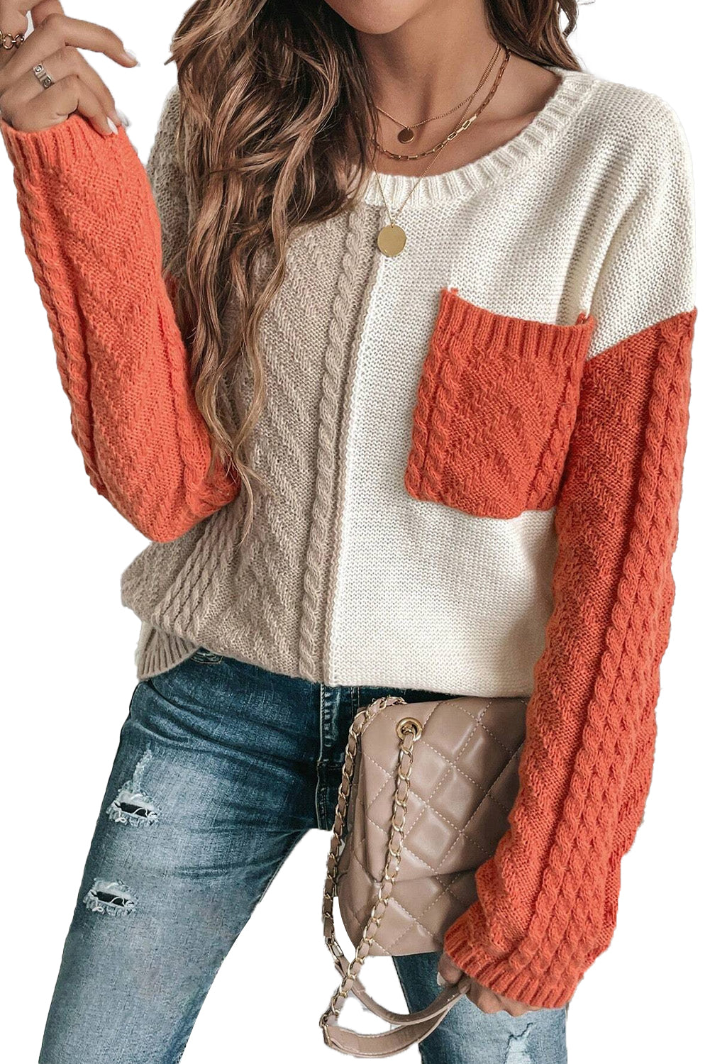 Colorblock Pocket Sweater