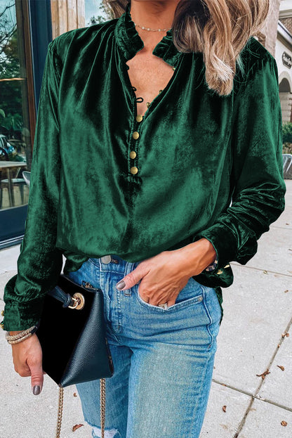 Velvet Button Top