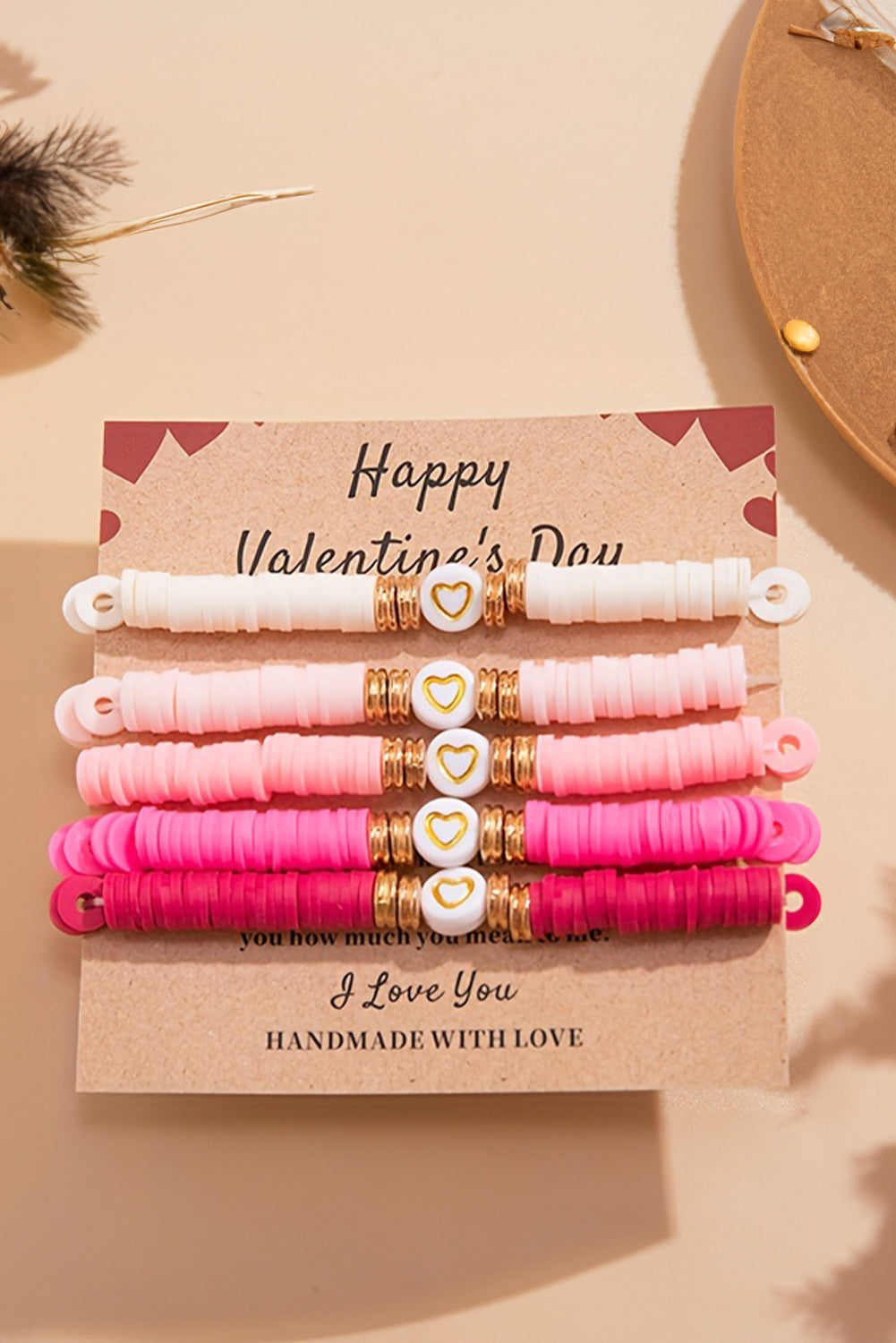 Pink Ombre Valentines Bracelet Set