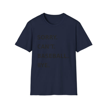 Sorry Can't Baseball Black Font
