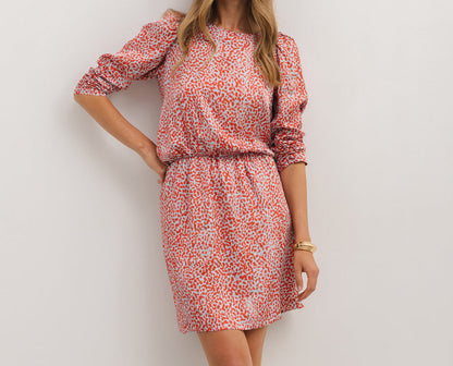 Red Leopard Tie Back Mini Dress