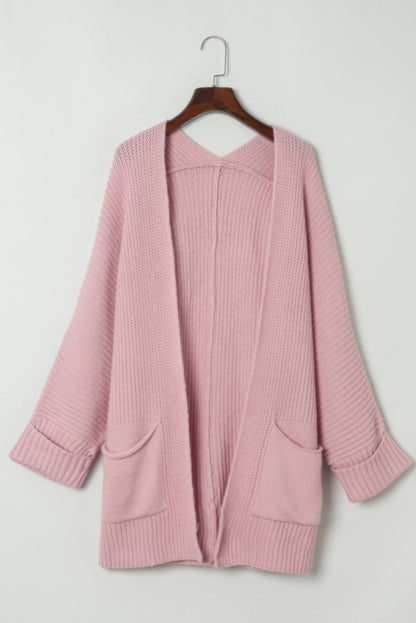 Batwing Pocket Oversized Cable Knit Cardigan