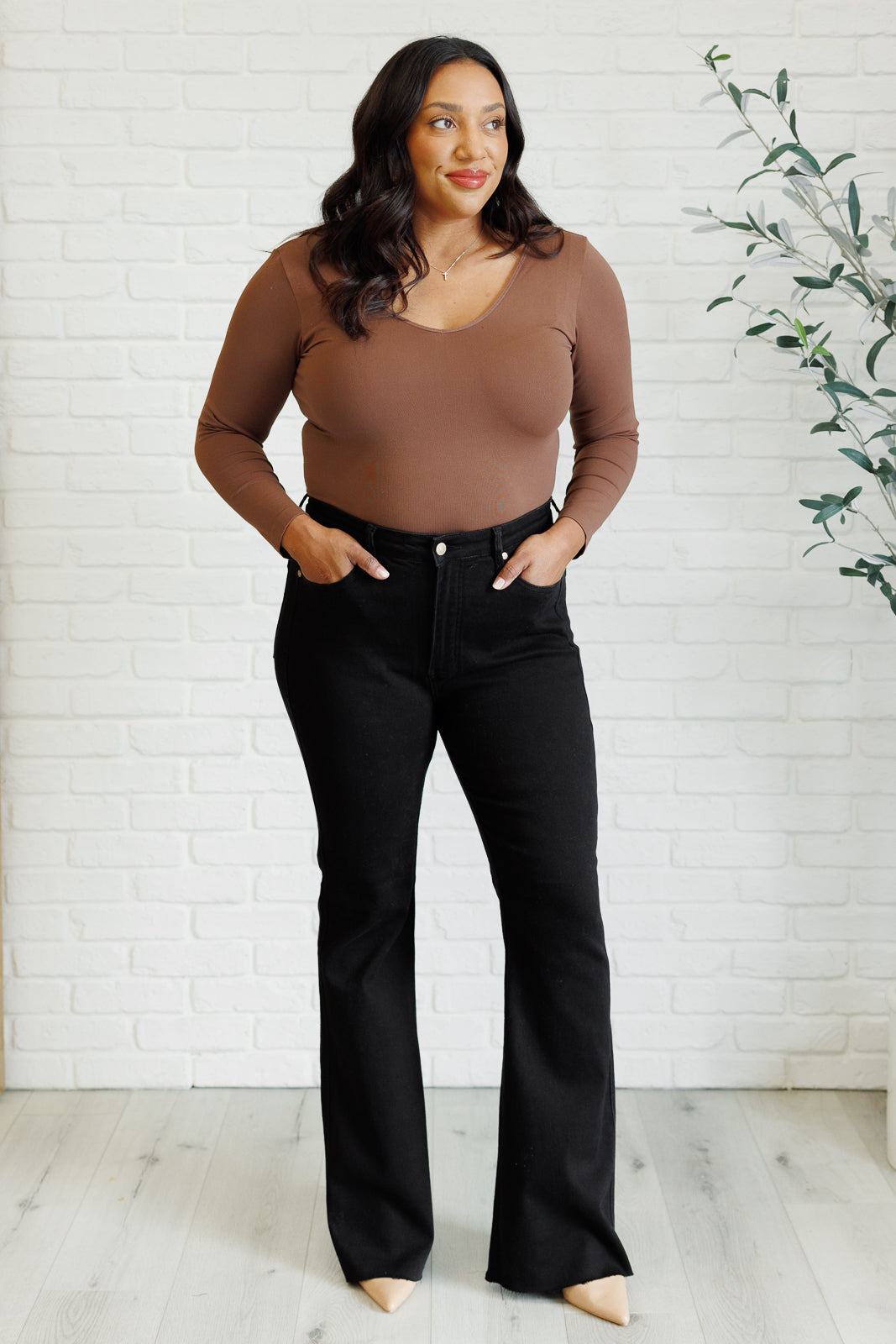 Judy Blue Tummy Control Black Flare Jeans