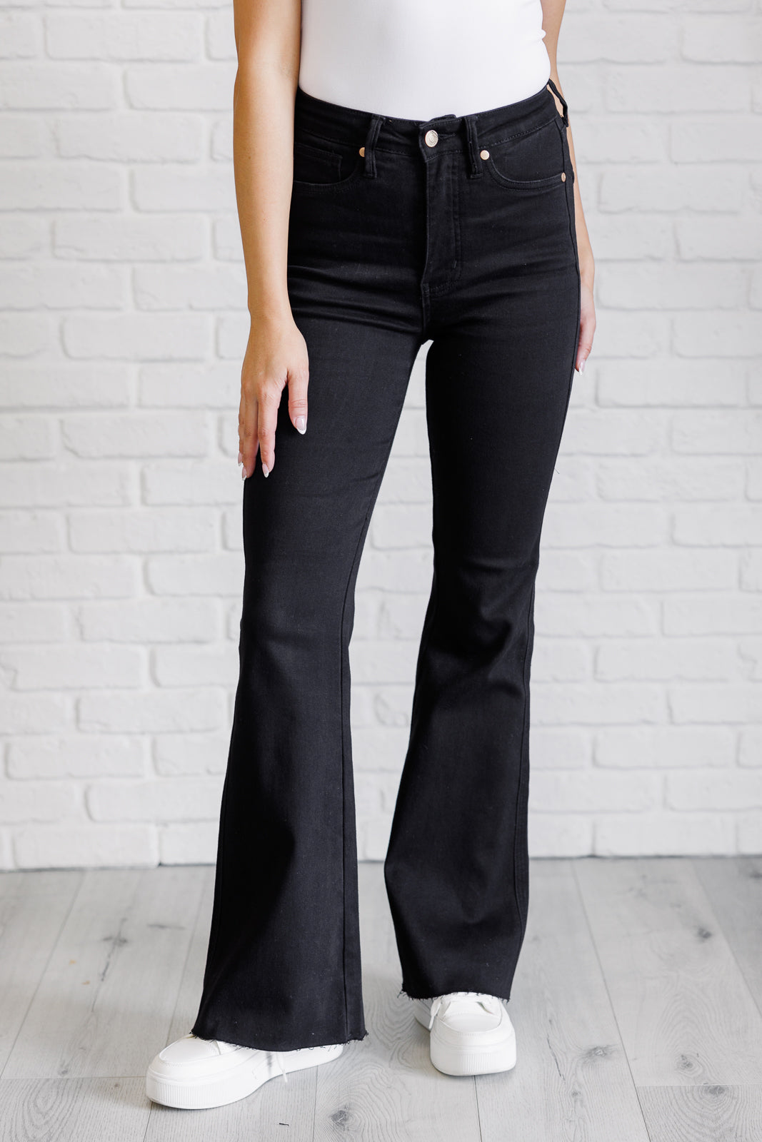 Judy Blue Tummy Control Black Flare Jeans