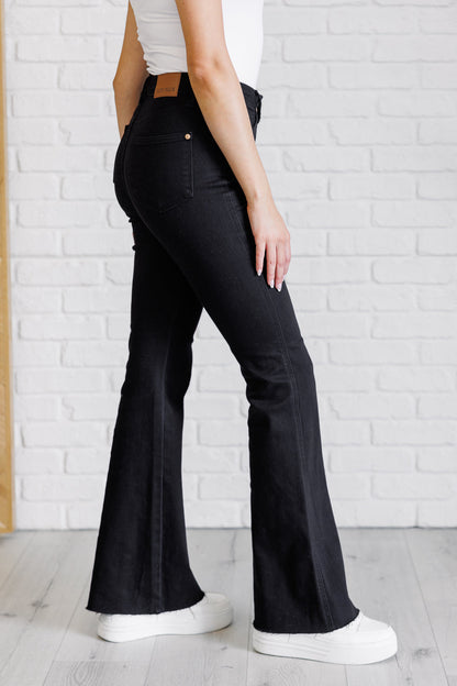 Judy Blue Tummy Control Black Flare Jeans