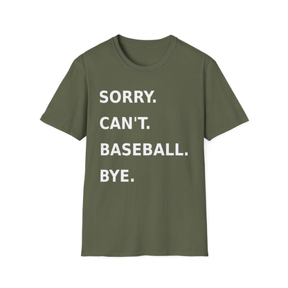 Sorry Can't Baseball White Font