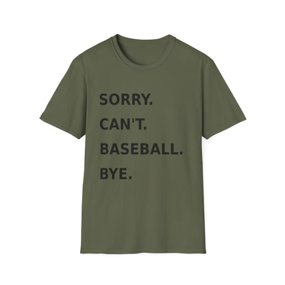 Sorry Can't Baseball Black Font