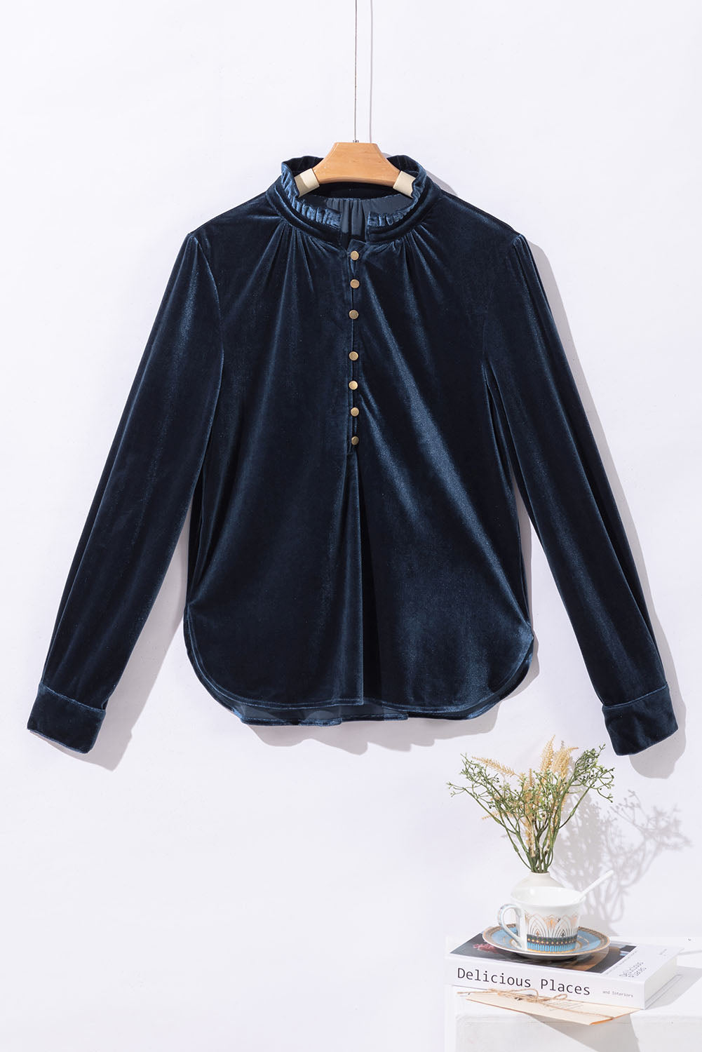 Velvet Button Top