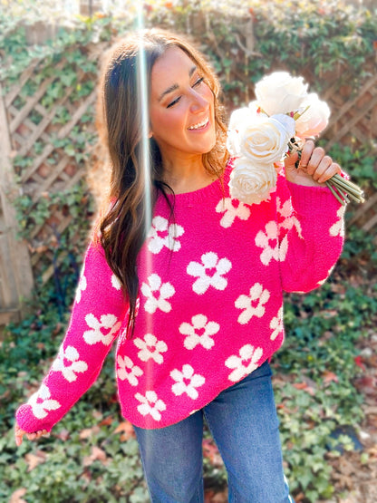 Penelope Plush Daisy & Heart Sweater