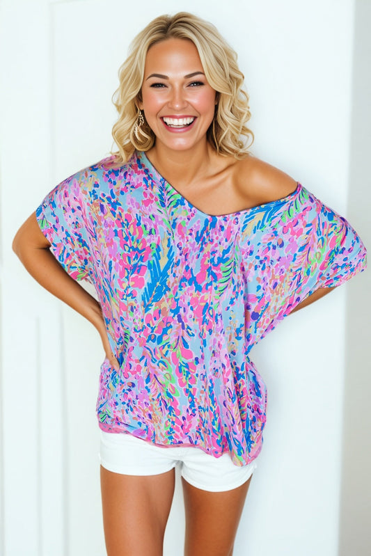 Watercolor Abstract Floral Print Tee