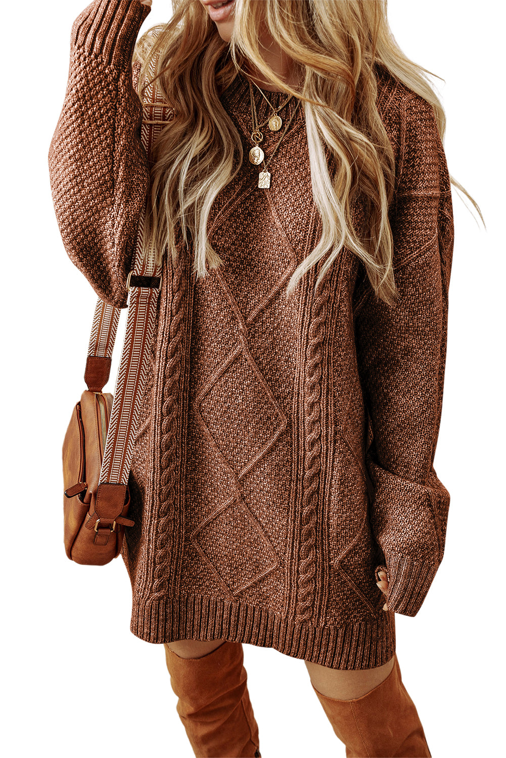 Cable Knit Sweater Dress