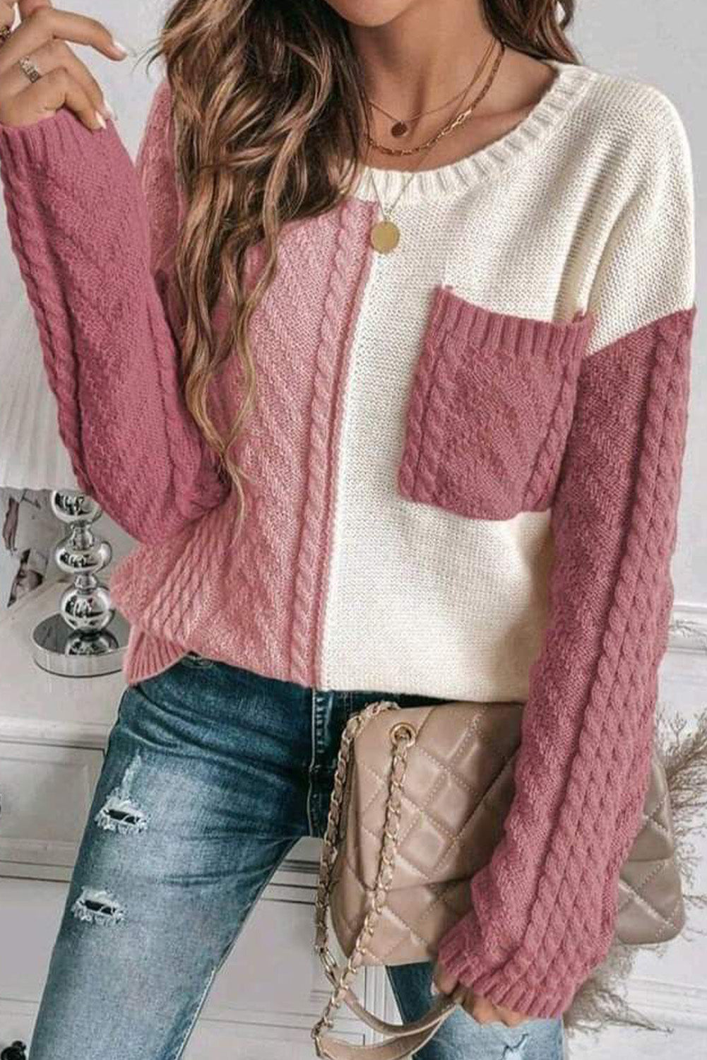 Colorblock Pocket Sweater