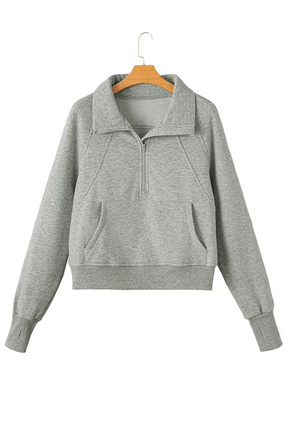 Fleece Quarter Zip Thumbhole Pullover