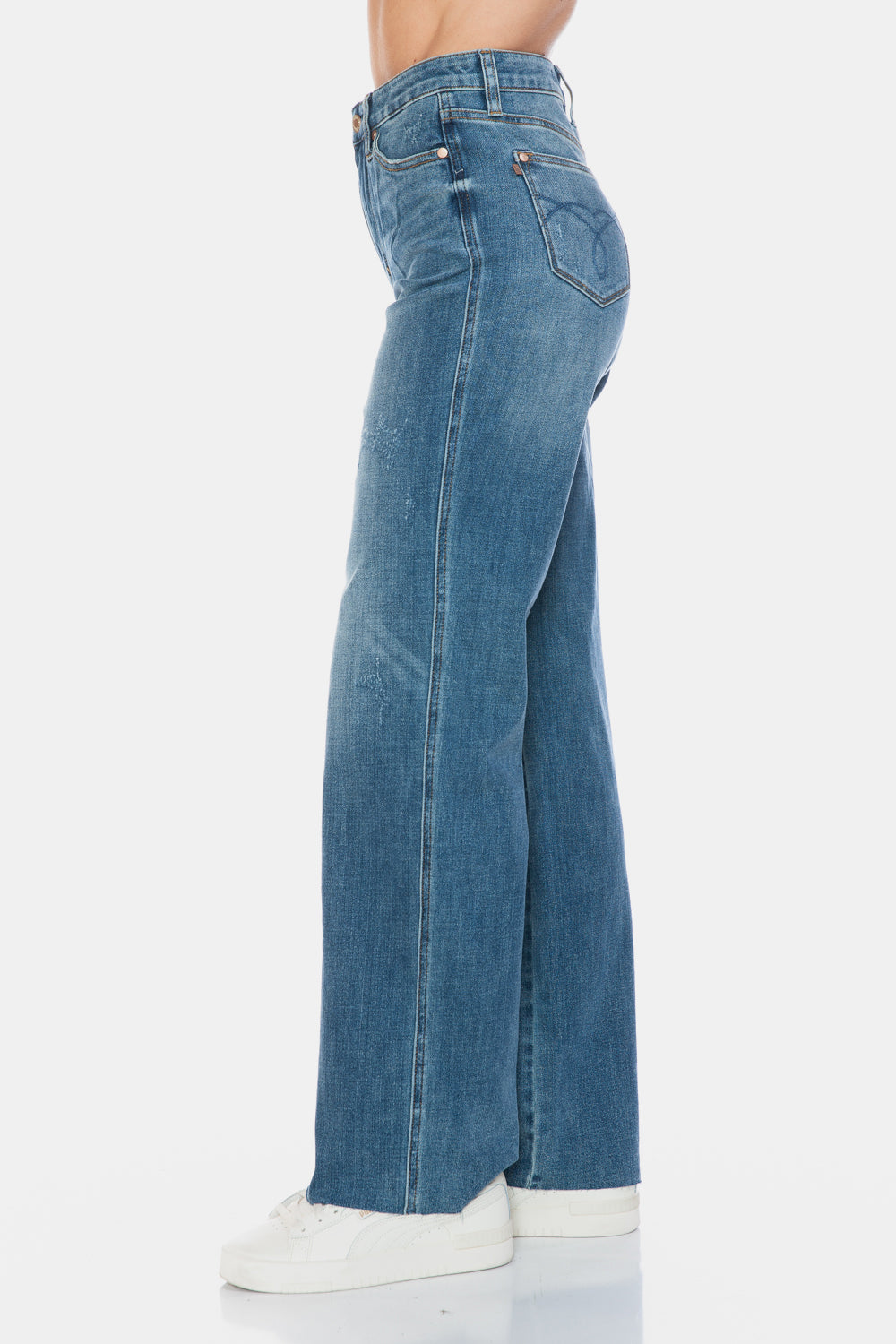 Judy Blue Tummy Control Raw Hem Straight Jeans