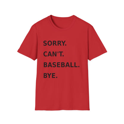 Sorry Can't Baseball Black Font