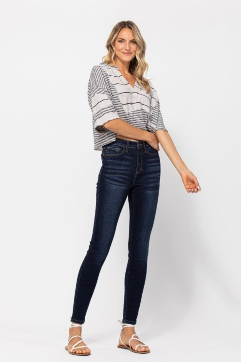 Judy Blue High Waist Handsanded Skinny Jeans