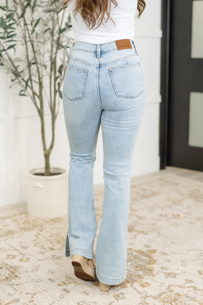 Judy Blue High Rise Tummy Control Slit Hem Slim Bootcut Jeans