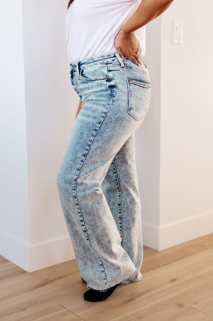 Judy Blue Mineral Wash Wide Leg Jeans