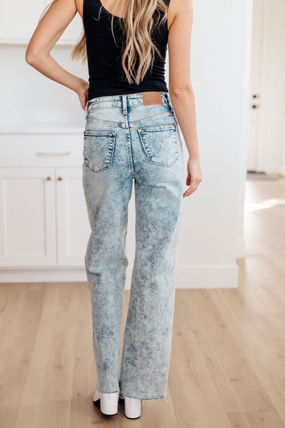 Judy Blue Mineral Wash Wide Leg Jeans