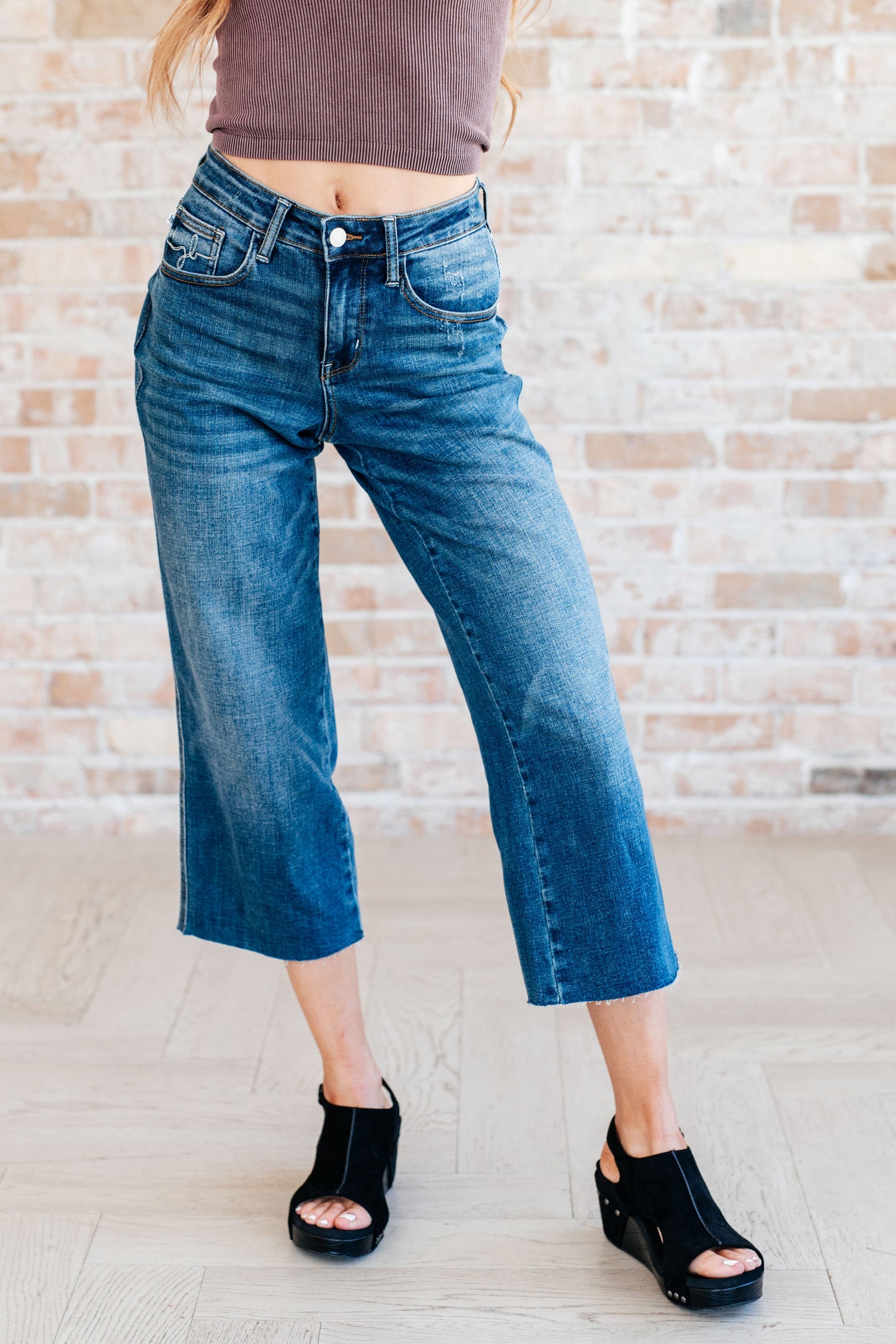 Judy Blue Wide Leg Crop Jeans