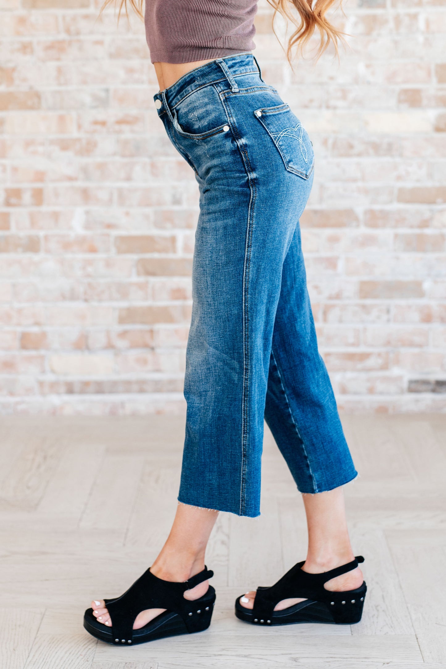 Judy Blue Wide Leg Crop Jeans