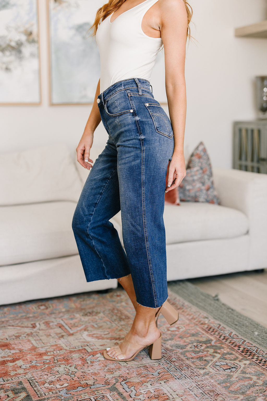 Judy Blue Wide Leg Crop Jeans