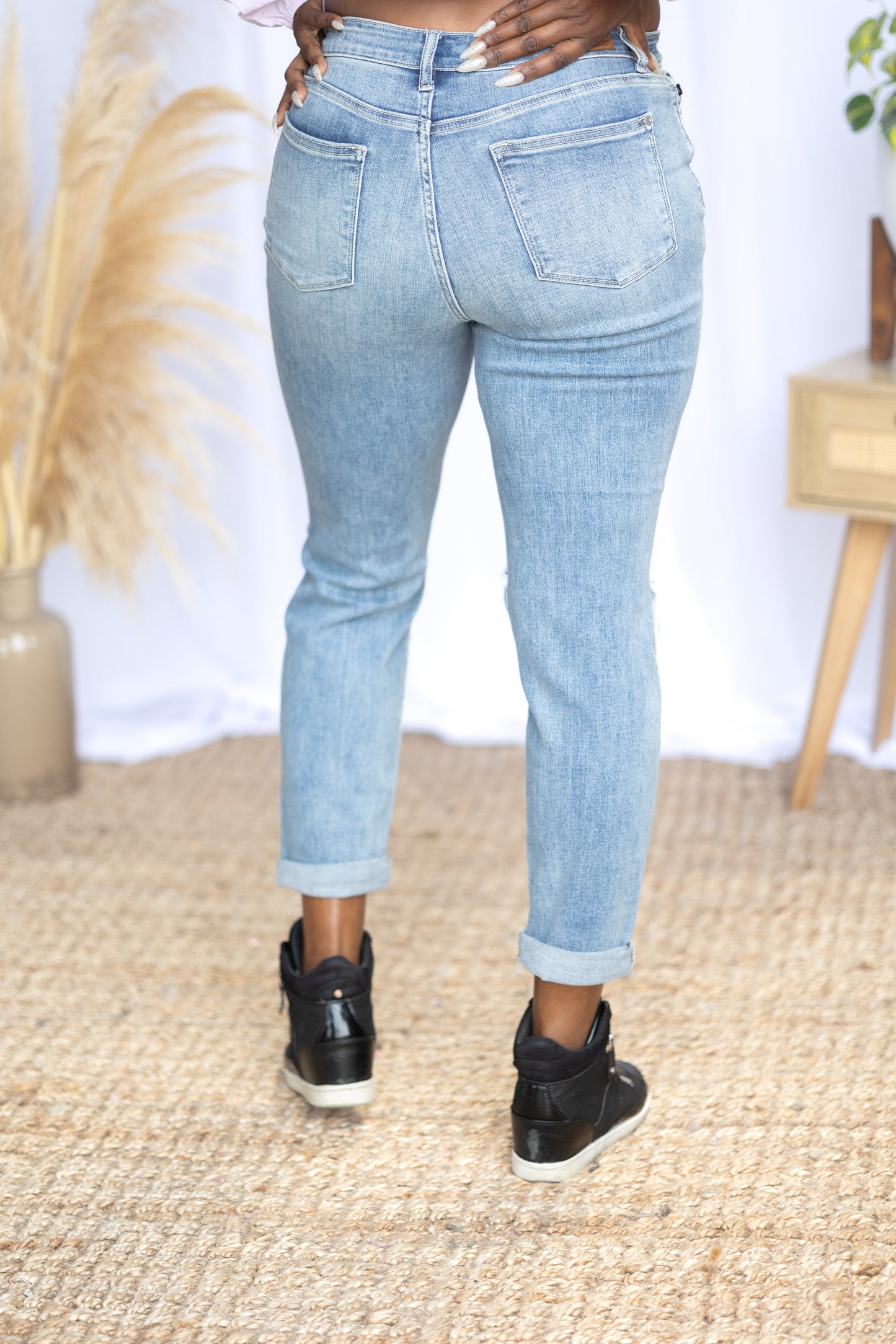 Judy Blue Cuffed Destructed Jeans