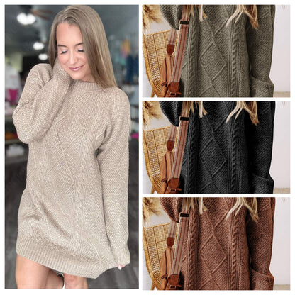 Cable Knit Sweater Dress