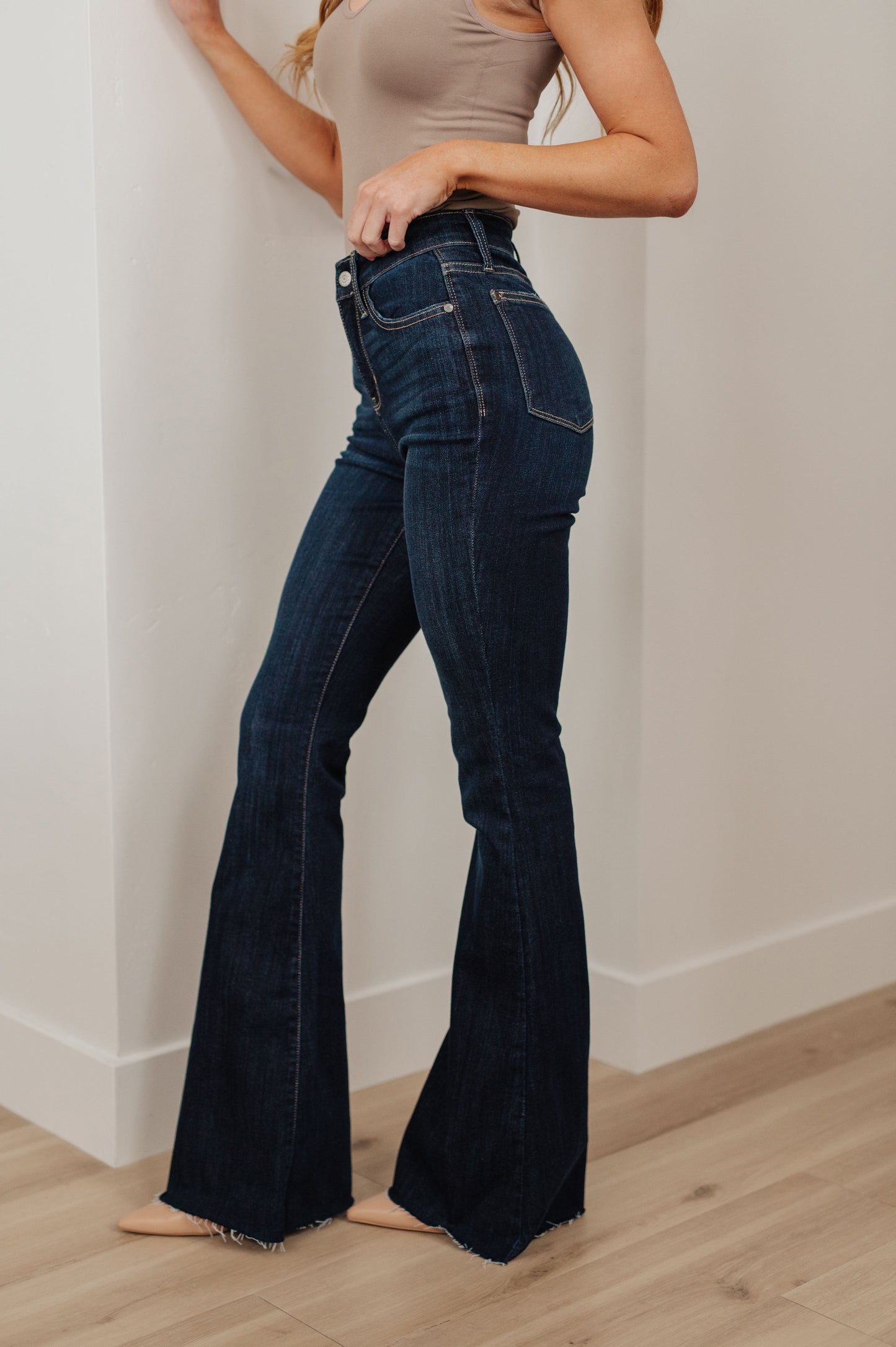 Judy Blue Raw Hem Flare Jeans