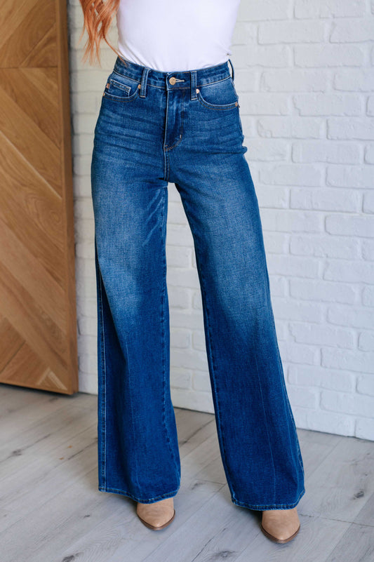 Judy Blue High Rise Tummy Control Retro Wide Leg Jeans