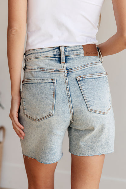 Judy Blue Mineral Washed Distressed Shorts