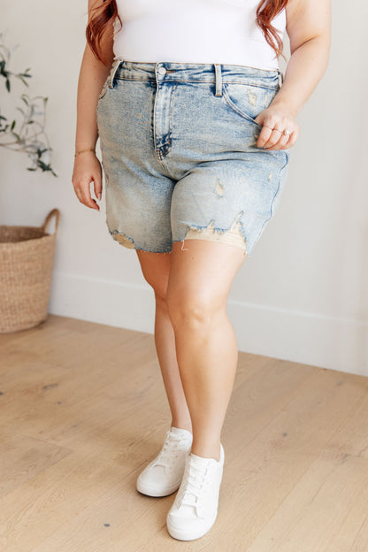 Judy Blue Mineral Washed Distressed Shorts