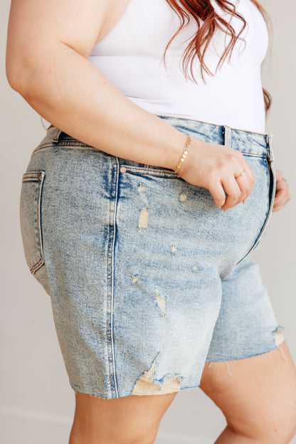 Judy Blue Mineral Washed Distressed Shorts