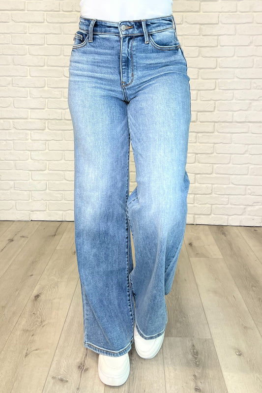 Judy Blue High Rise Vintage Wash Retro Wide Leg