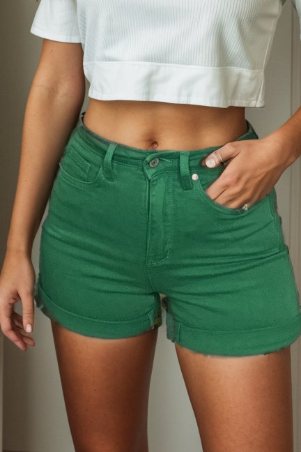 Judy Blue Green Tummy Control Shorts